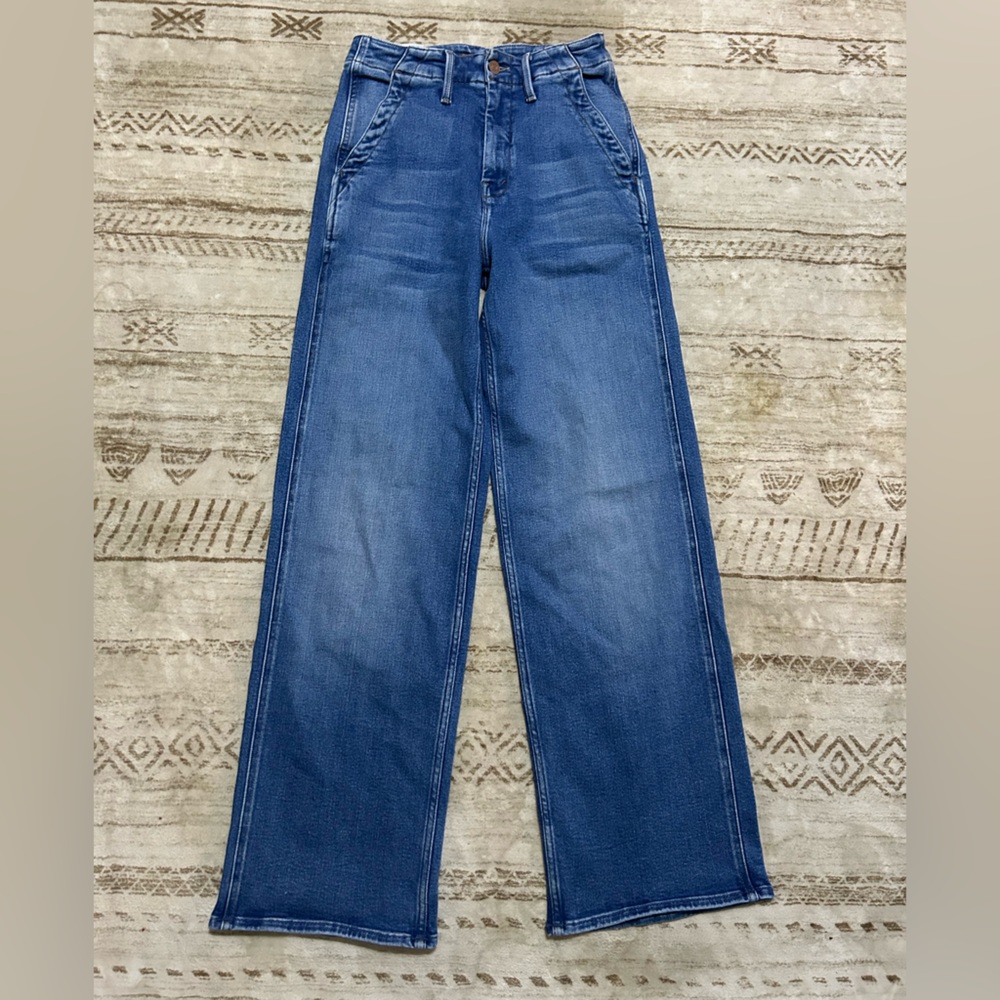 MOTHER The Major Zip Skimp Jeans | Size 24 | Wide Leg w/ Zip Hem